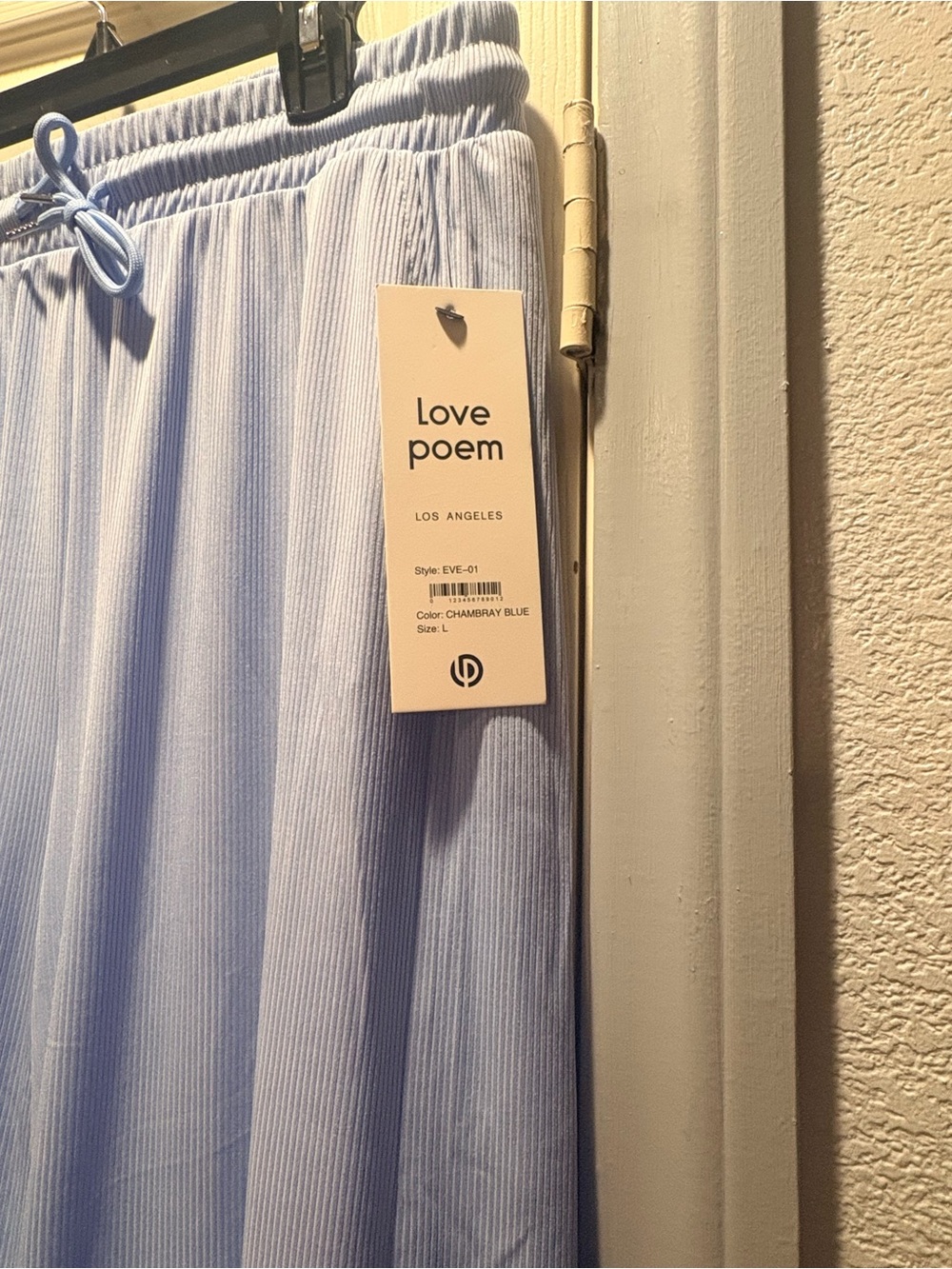 Love Poem Women's Wide Leg Pull-On Pants — Light Blue - Picture 4 of 9